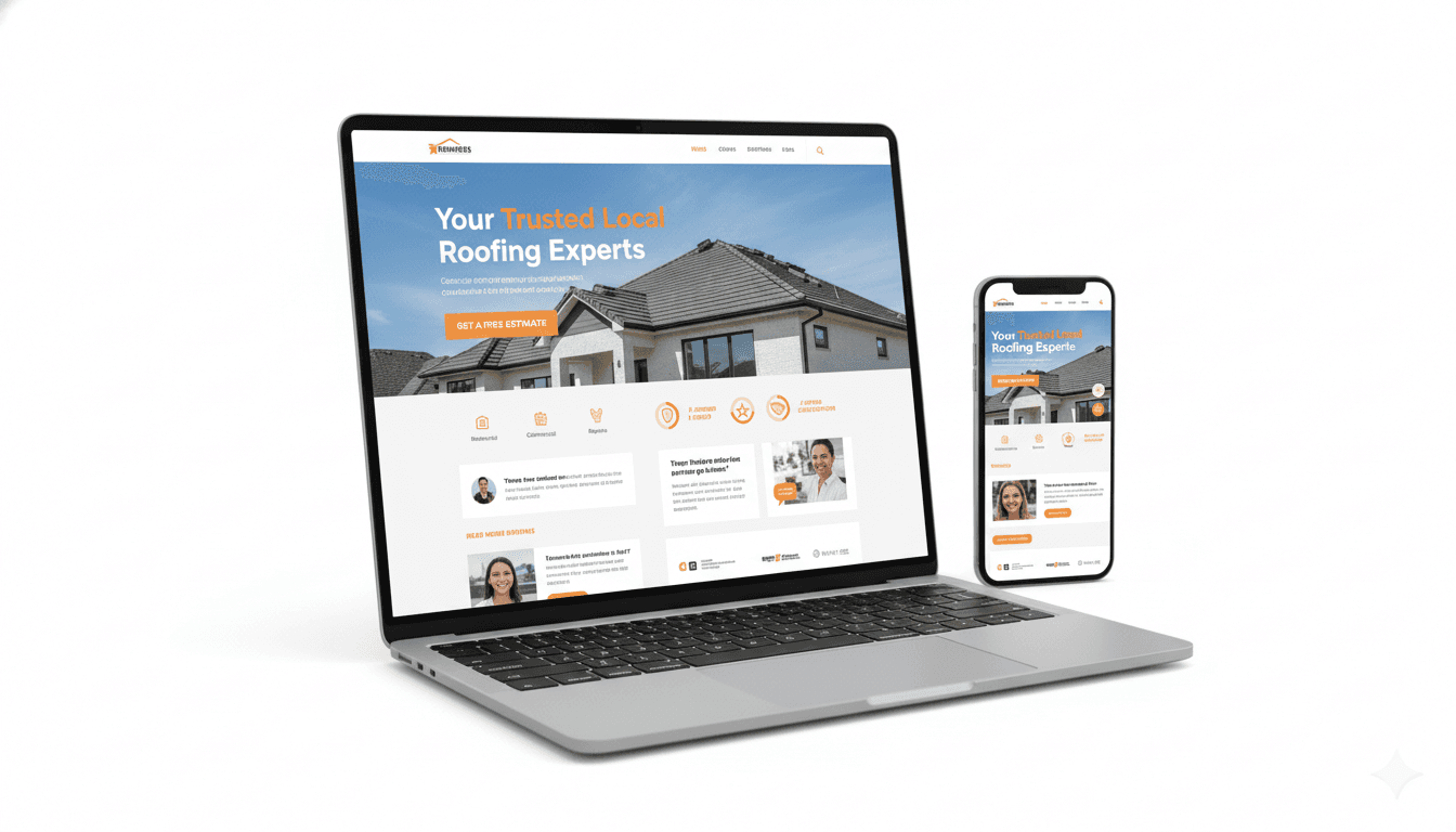 Roofing website design showcase
